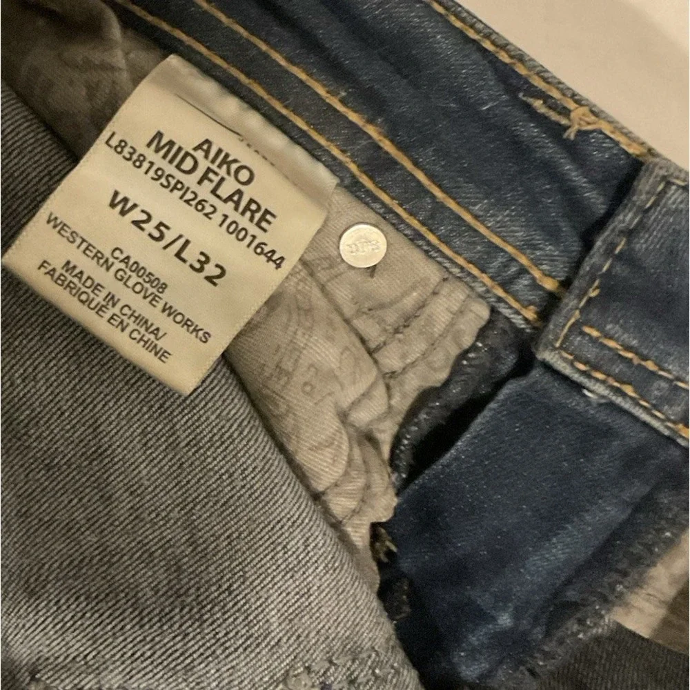 Y2K Silver Jeans AIKO MID FLARE Super Stretch Jeans Tag 25 x 32 (25x31) - Picture 9 of 14